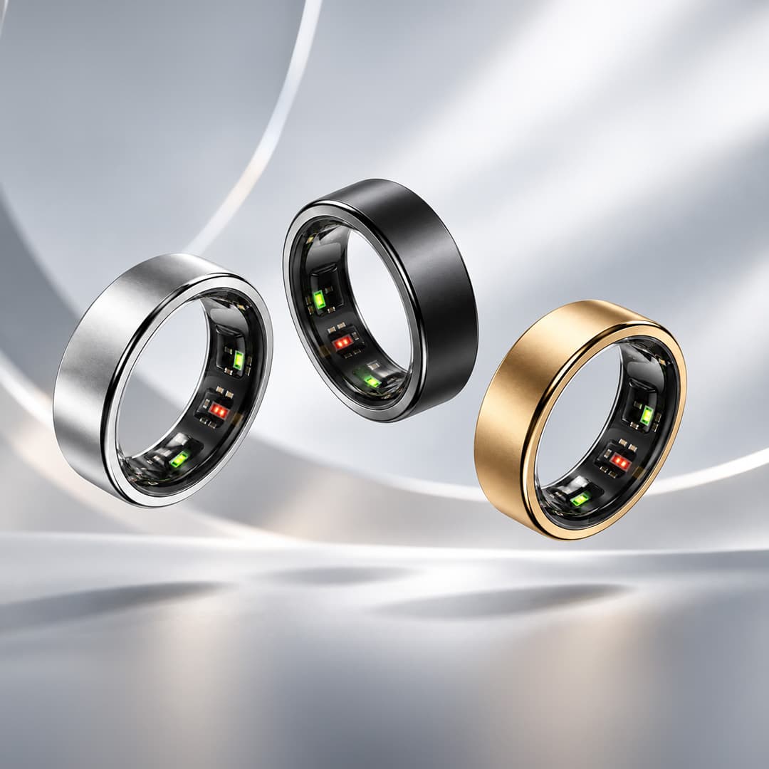 SENOVA Air smart ring in Deep Gray, Rose Gold, and Silver finishes